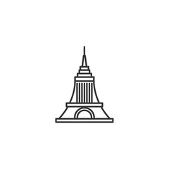 Minimalist Outline Illustration of a Famous Skyscraper Landmark