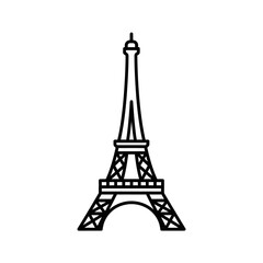 Stylized Black Line Drawing of the Eiffel Tower for Modern Travel and Architecture Concepts