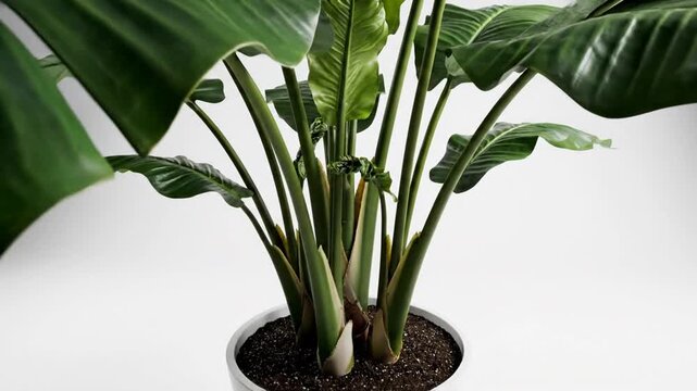 Potted Plant with Large Green Leaves.