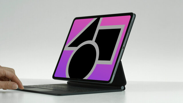 Tablet 34 Zoom Out &ndash; Modern Touchscreen Screen Presentation, Animated Device Showcase, Website and App UI UX Interface Display, Professional Digital Template