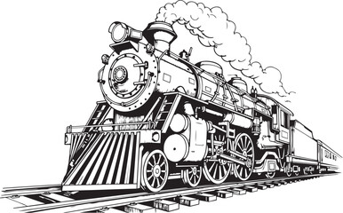 Vintage steam locomotive chugging along railway tracks with smoke billowing