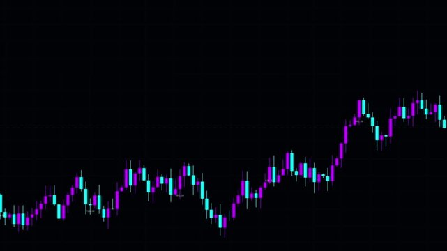 Stock Market Graph Showing Increasing Trend with Fluctuations on Screen Display