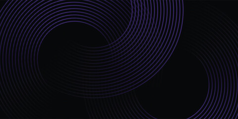 Abstract Bold Dark Violet Curved Lines Intersecting on Black Background © Elisa