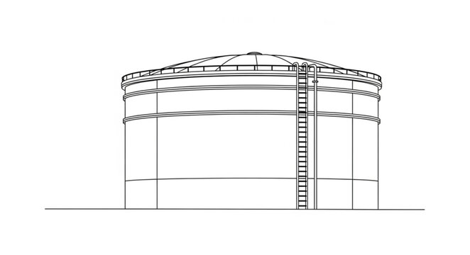 Colosseum Architectural Line Drawing Illustration.