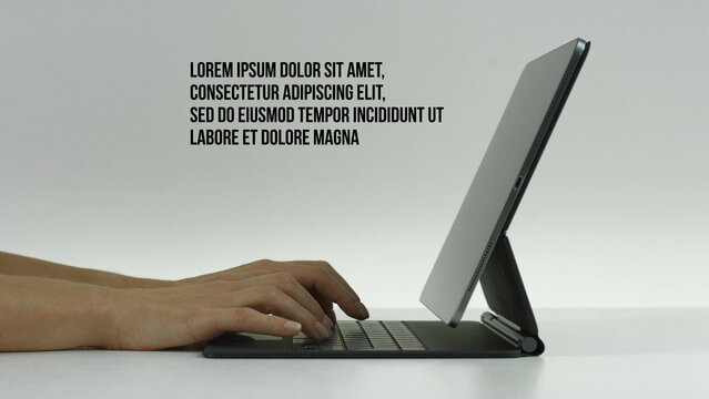 Tablet 42 Typing &ndash; Modern Touchscreen Screen Presentation, Animated Device Showcase, Website and App UI UX Interface Display, Professional Digital Template