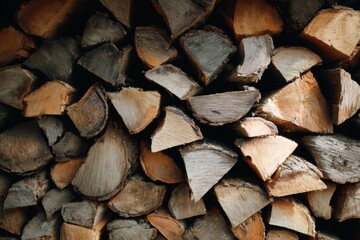 Fototapeta premium Stacked Firewood Logs