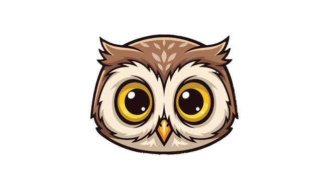 A cartoon illustration of an owl's face.