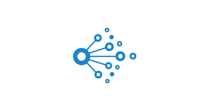 A blue graphic design element on white background.