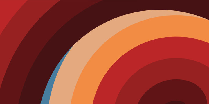 Abstract colours 1970's 1950's 1960's background with circles element and retro colors. Realistic design in futuristic retro style. Vector funky illustration.