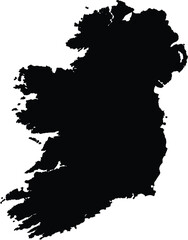Fototapeta premium Black Map of Ireland Vector Illustration 
