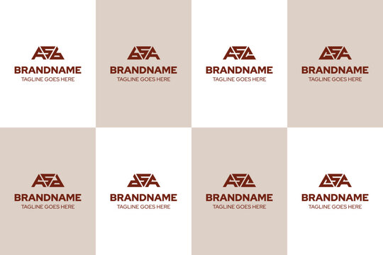 Letters ASB BSA ASC CSA ASD DSA ASE ESA Logo Set