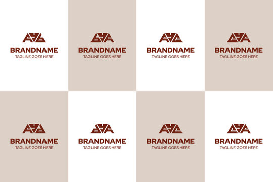 Letters AYB BYA AYC CYA AYD DYA AYE EYA Logo Set