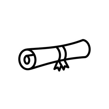 Cute Illustrated Diploma Scroll with Ribbon for Academic Achievement and Education Awards