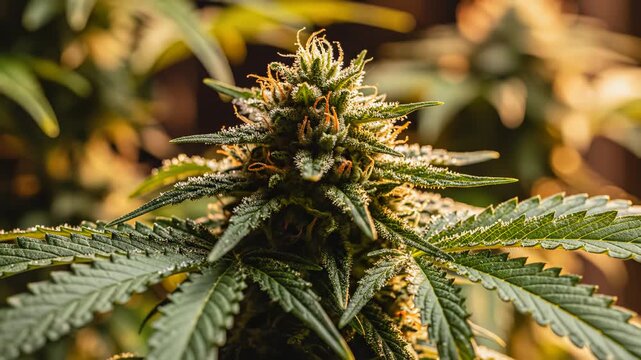 Closeup of a cannabis plant
