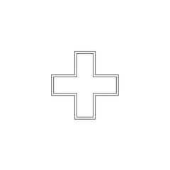 Fototapeta premium Medical Cross Symbol in Minimalist Style, Healthcare and Emergency Icon