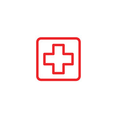 Obraz premium Medical Cross Symbol in Red for Healthcare and Emergency Services