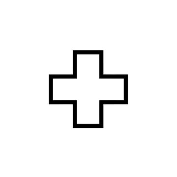 Minimalist Black and White Cross Symbol for Healthcare and Medical Usage