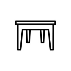 Fototapeta premium Minimalist Black Line Drawing of Simple Desk with Dark Background