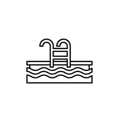 Obraz premium Minimalist Illustration of a Swimming Pool with Ladder and Water Ripples