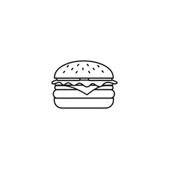 Fototapeta premium Minimalist Line Art Illustration of a Delicious Hamburger Sandwich for Food and Dining Concepts