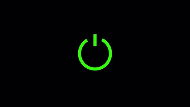 A power icon 3d animation,  power button icon. device on off button icon animation. 3d animation off icon  in transparent background in 4K animation with alpha channel