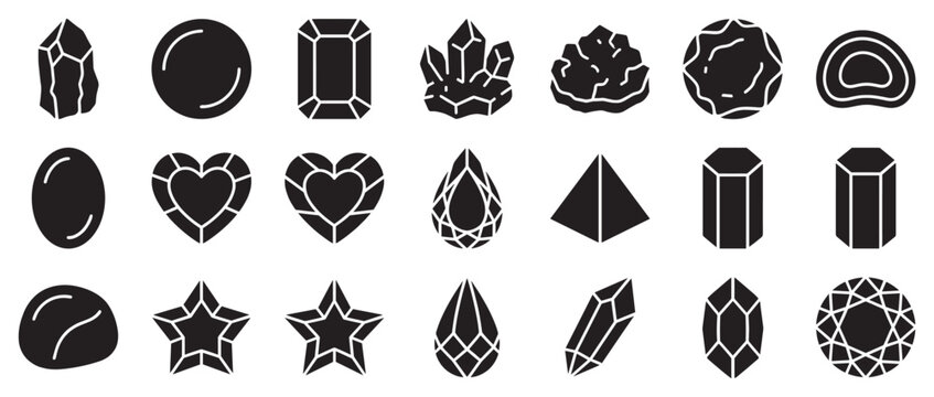 Various gemstones and crystals in a diverse collection of different shapes and cuts, perfect for jewelry and luxury design projects.