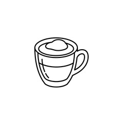 Obraz premium Minimalist Coffee Mug Illustration with Foam Topping for Coffee Lovers