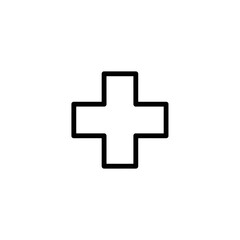 Obraz premium Minimalist Medical Cross Icon for Healthcare and Medical Services