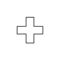 Obraz premium Minimalist Medical Cross Icon for Healthcare and Medical Services