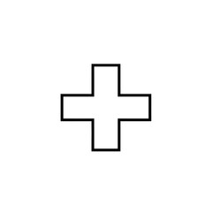 Obraz premium Minimalist Medical Cross Icon for Healthcare and Medical Services
