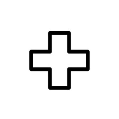 Obraz premium Minimalist Medical Cross Symbol Icon for Healthcare and Emergency Services
