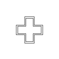 Obraz premium Minimalist Outline of a Medical Cross Symbol for Healthcare and Wellness Themes