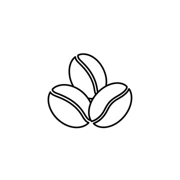 Minimalist Line Drawing of Coffee Beans for Coffee Shop and Beverage Design