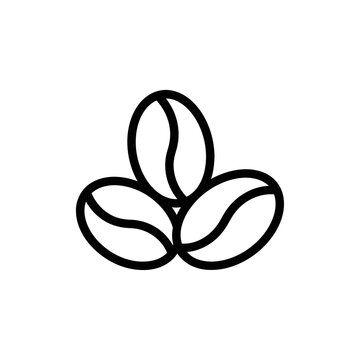 Minimalist Line Drawing of Coffee Beans for Coffee Shop Branding or Packaging