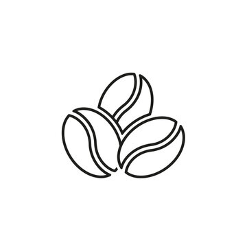 Minimalist Line Drawing of Coffee Beans for Culinary or Beverage Industry Use