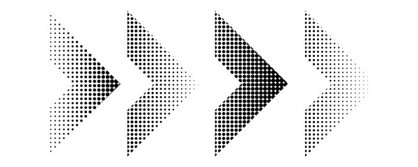 vector dotted gradient arrows. Vector isolated elements © Ikmaul