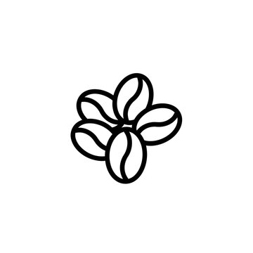 Minimalist Line Drawing of Coffee Beans for Food and Beverage Concepts