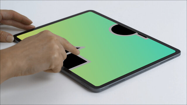 Tablet 60 Scroll Up Double &ndash; Modern Touchscreen Screen Presentation, Animated Device Showcase, Website and App UI UX Interface Display, Professional Digital Template