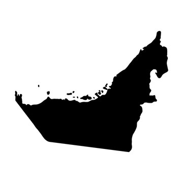 United Arab Emirates country map silhouette vector illustration