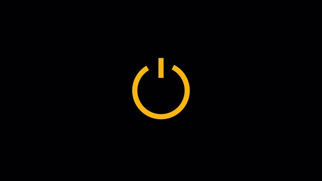 A power icon 3d animation,  power button icon. device on off button icon animation. 3d animation off icon  in transparent background in 4K animation with alpha channel