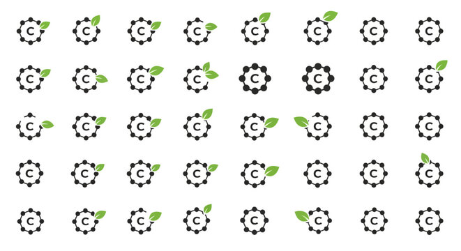 icons of gears with green leaves.