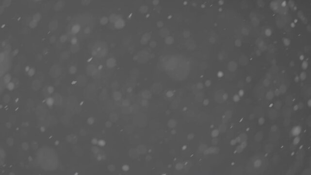 Slow motion falling snow particles on background, cinematic winter atmosphere with dense blizzard effect, swirling flakes, bokeh for overlays. ProRes 422, 10 bit ungraded C-LOG2, Slow motion video.