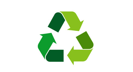 Recycling Symbol Green Arrows Isolated White Background