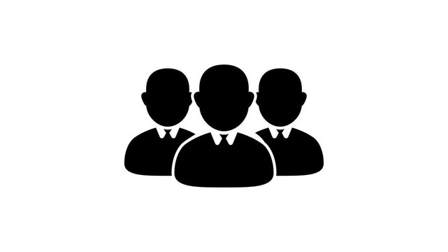 user icon animation on transparent, 3 user icon loop animation