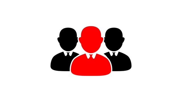 user icon animation on transparent, 3 user icon loop animation