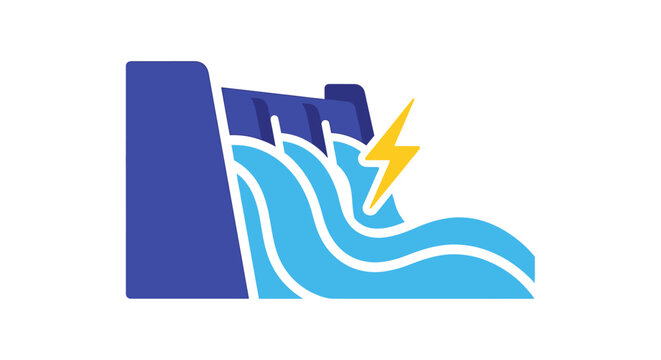 Electric dam hydroelectric power plant water flow.