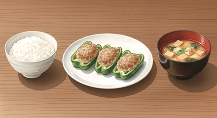 ピーマンの肉詰め