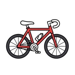 Fototapeta premium Red Bicycle Illustration on White Background.