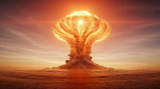 nuclear explosion experiment blast forming a towering mushroom cloud