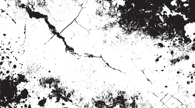 Abstract grunge textured vintage concrete wall background with ink splashes and dust pattern  rustic grunge gray texture. Rough effect of grunge wall design. Dirty eroded vintage background. Vector il